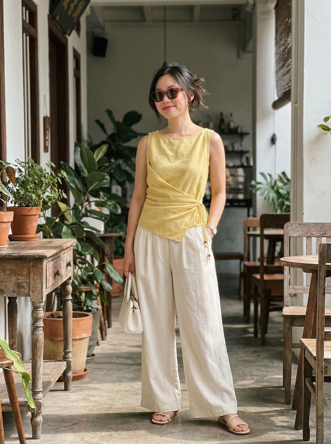 Sunny Side  Tie-Up Top