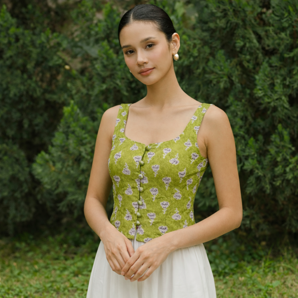 Green Bloom Babe Top