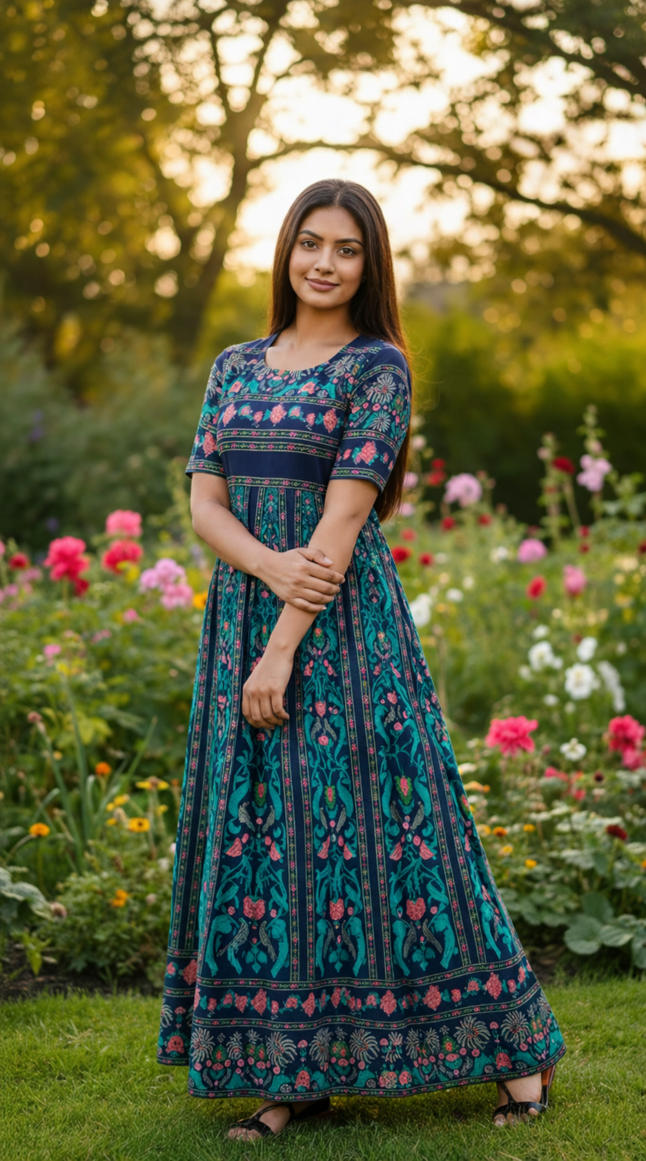 Midnight Garden Grace long Anarkali kurta