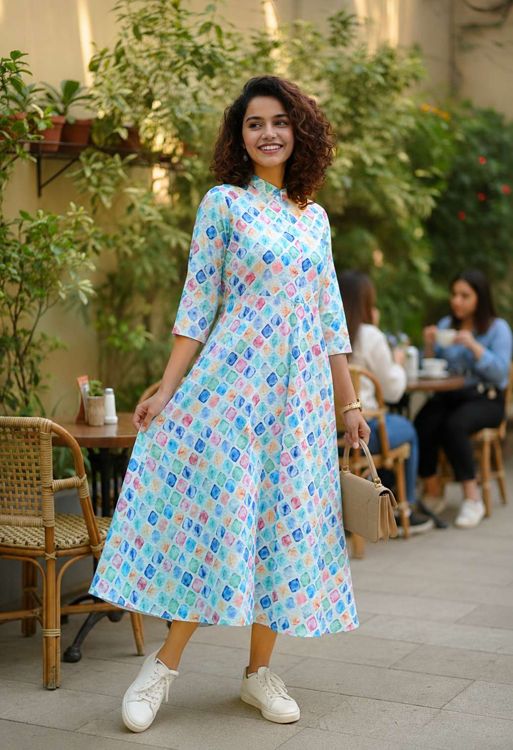 Pastel Mosaic Flair Dress