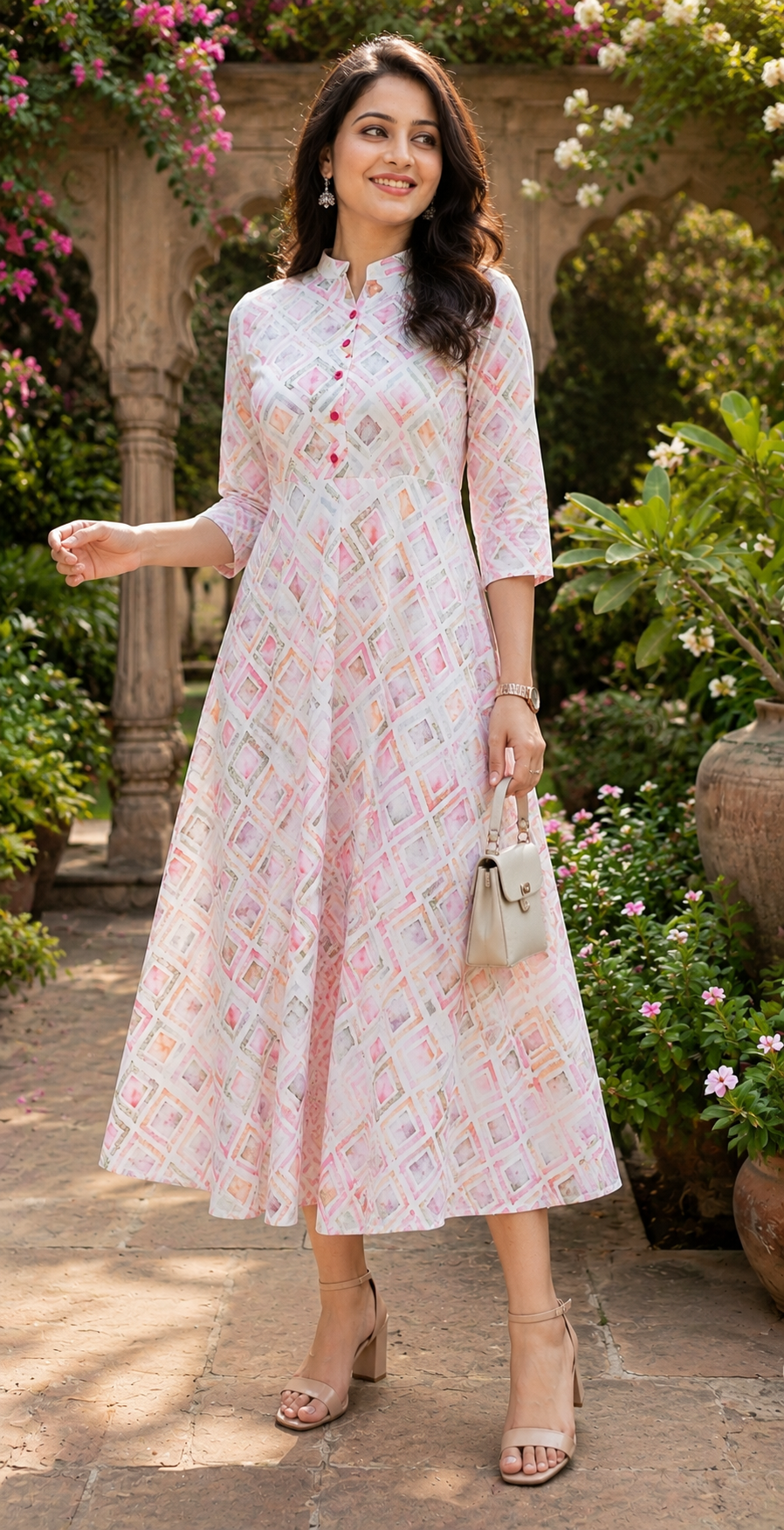 Rose Whisper Flared Dress