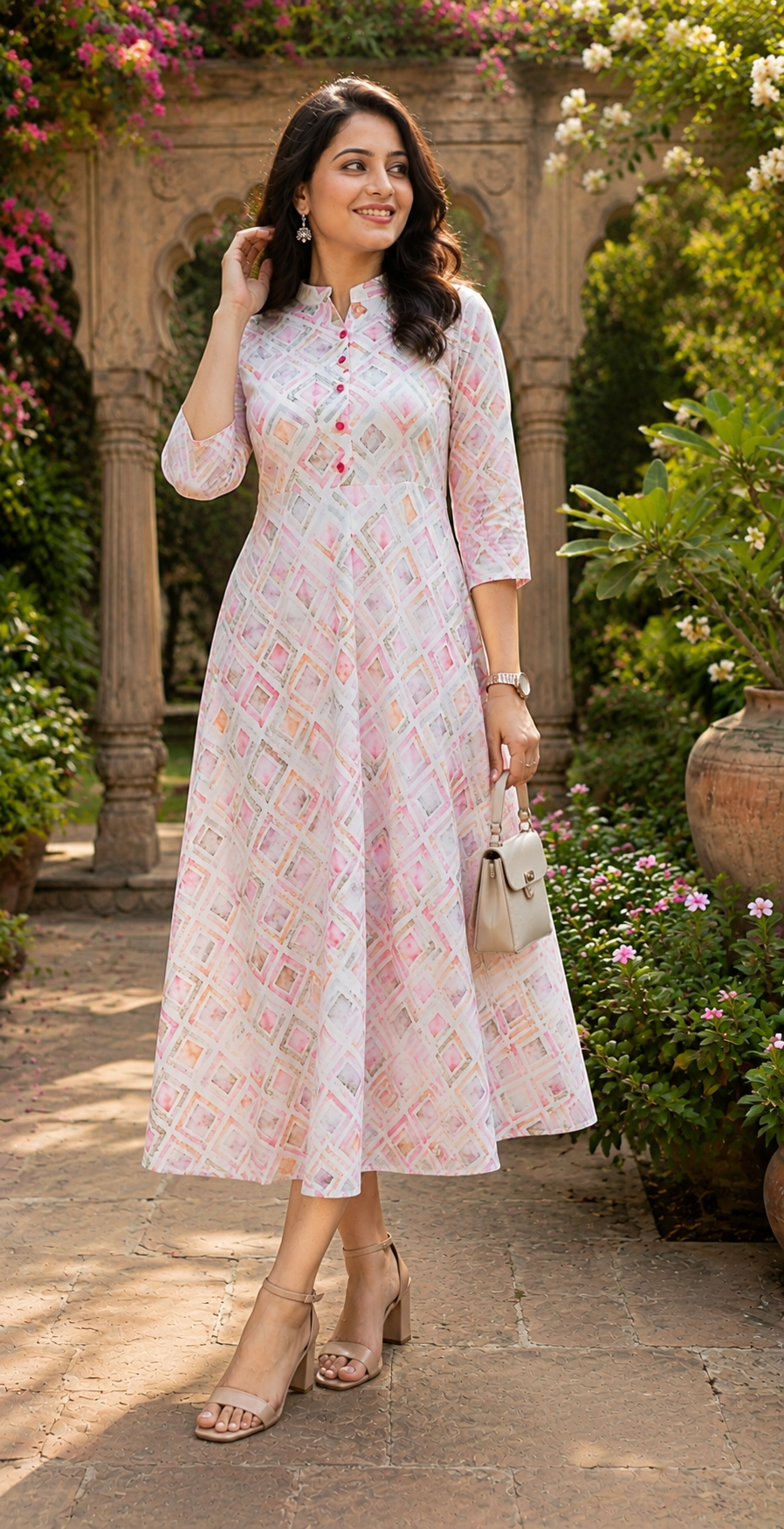 Rose Whisper Flared Dress