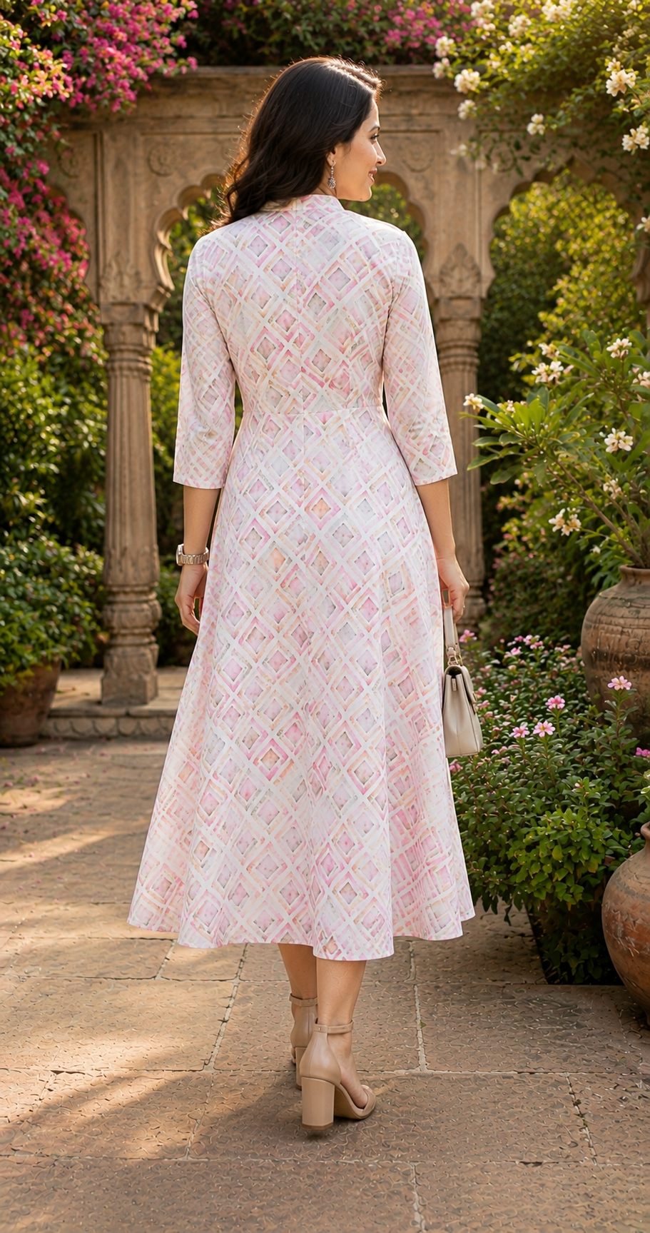 Rose Whisper Flared Dress