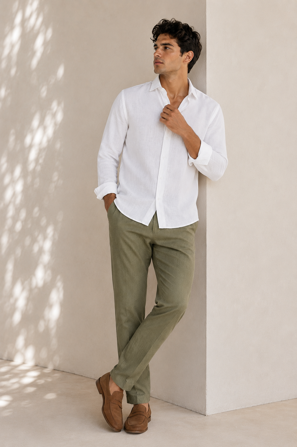 Ivory Drift linen Shirt