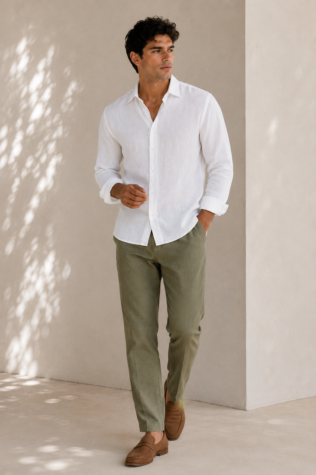Ivory Drift linen Shirt