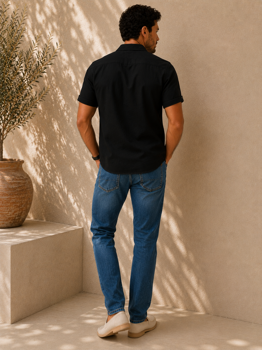 Midnight Riviera Linen Shirt