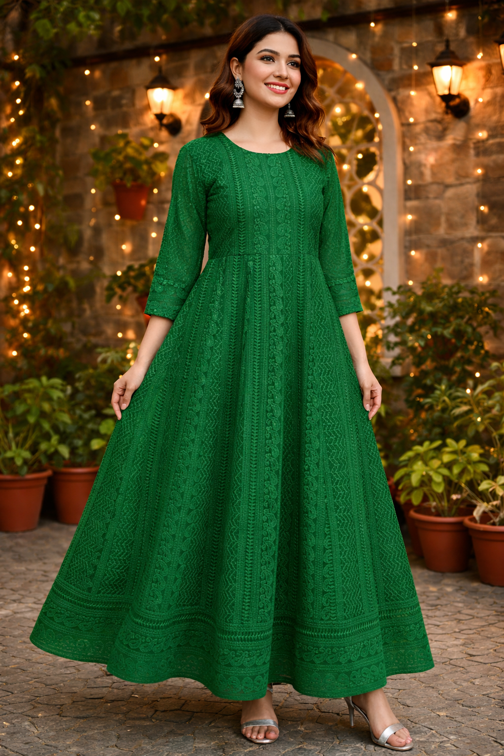 Emerald Glow Grace Anarkali