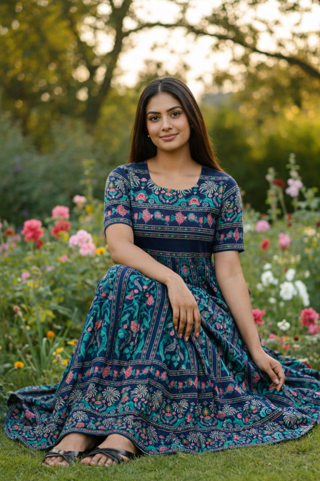 Midnight Garden Grace long Anarkali kurta