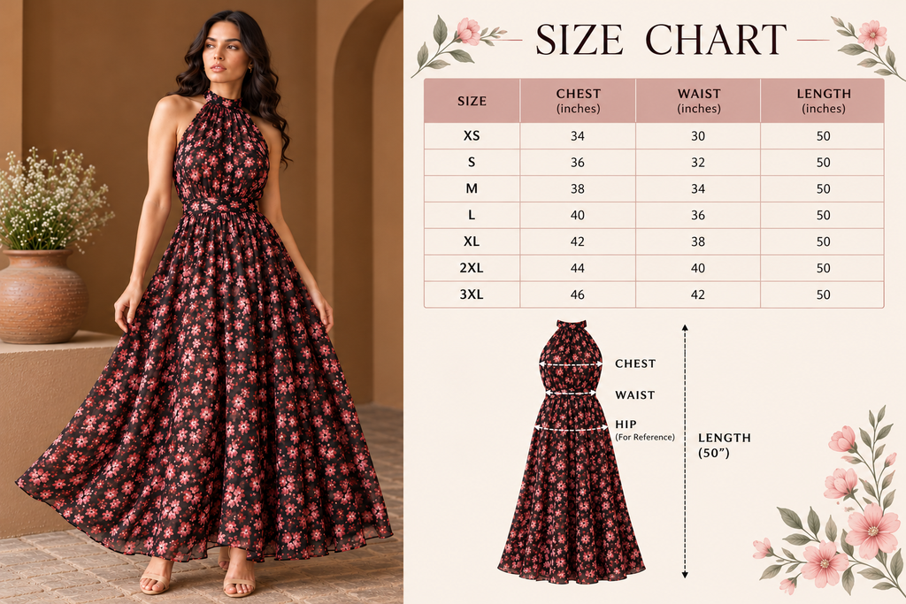 Midnight Blossom Maxi Dress