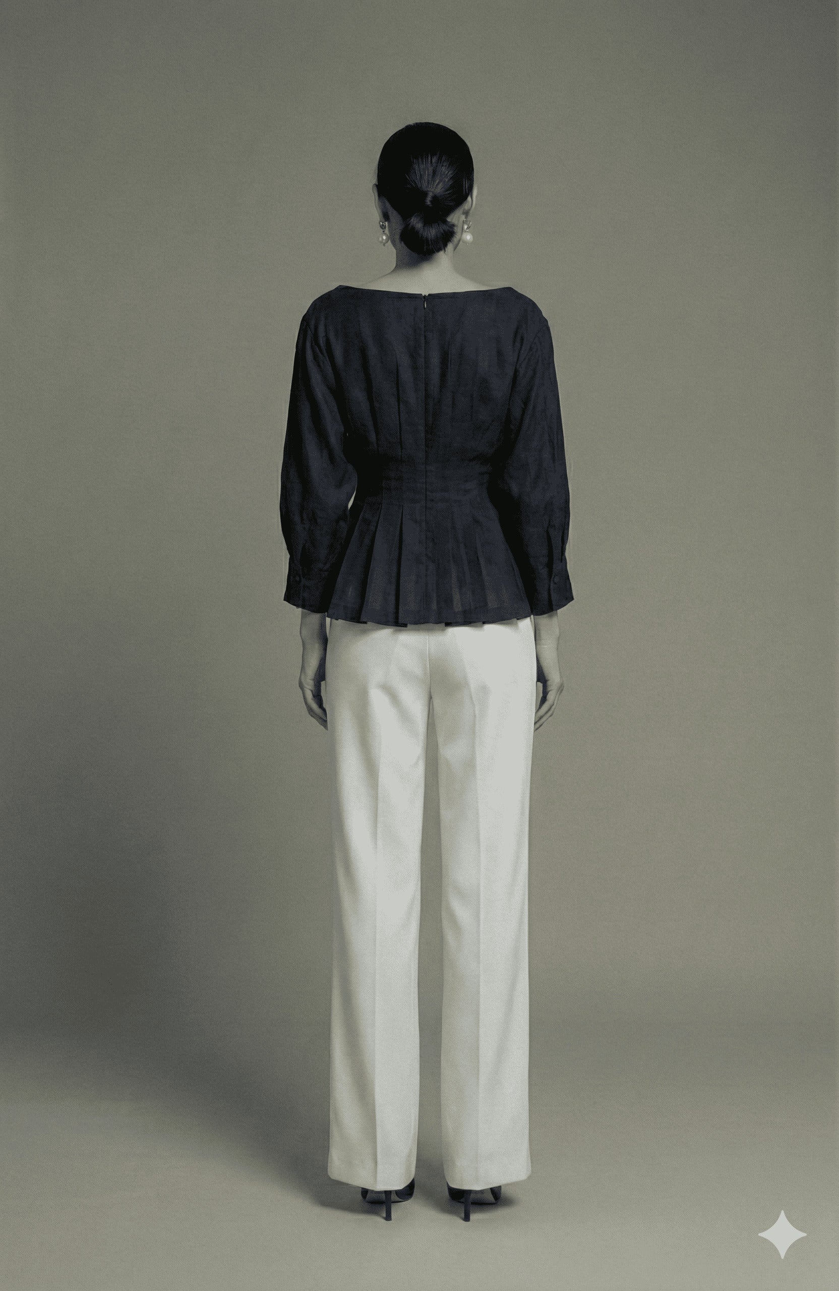 Midnight Fit & Flare Peplum Top