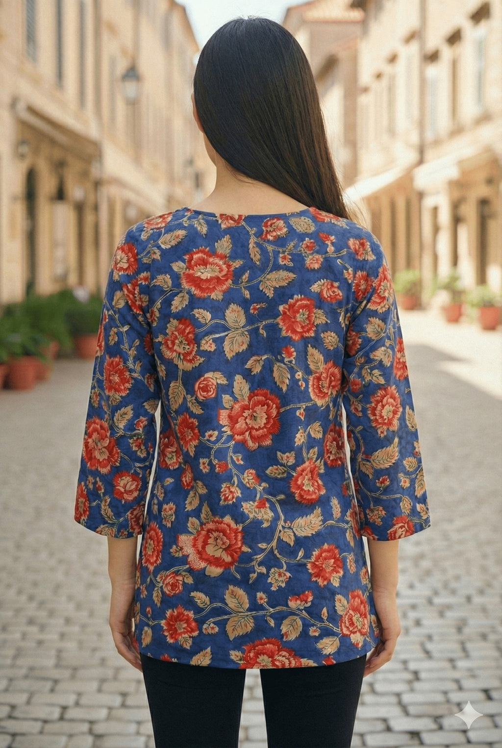 Indigo Bloom Short Kurti