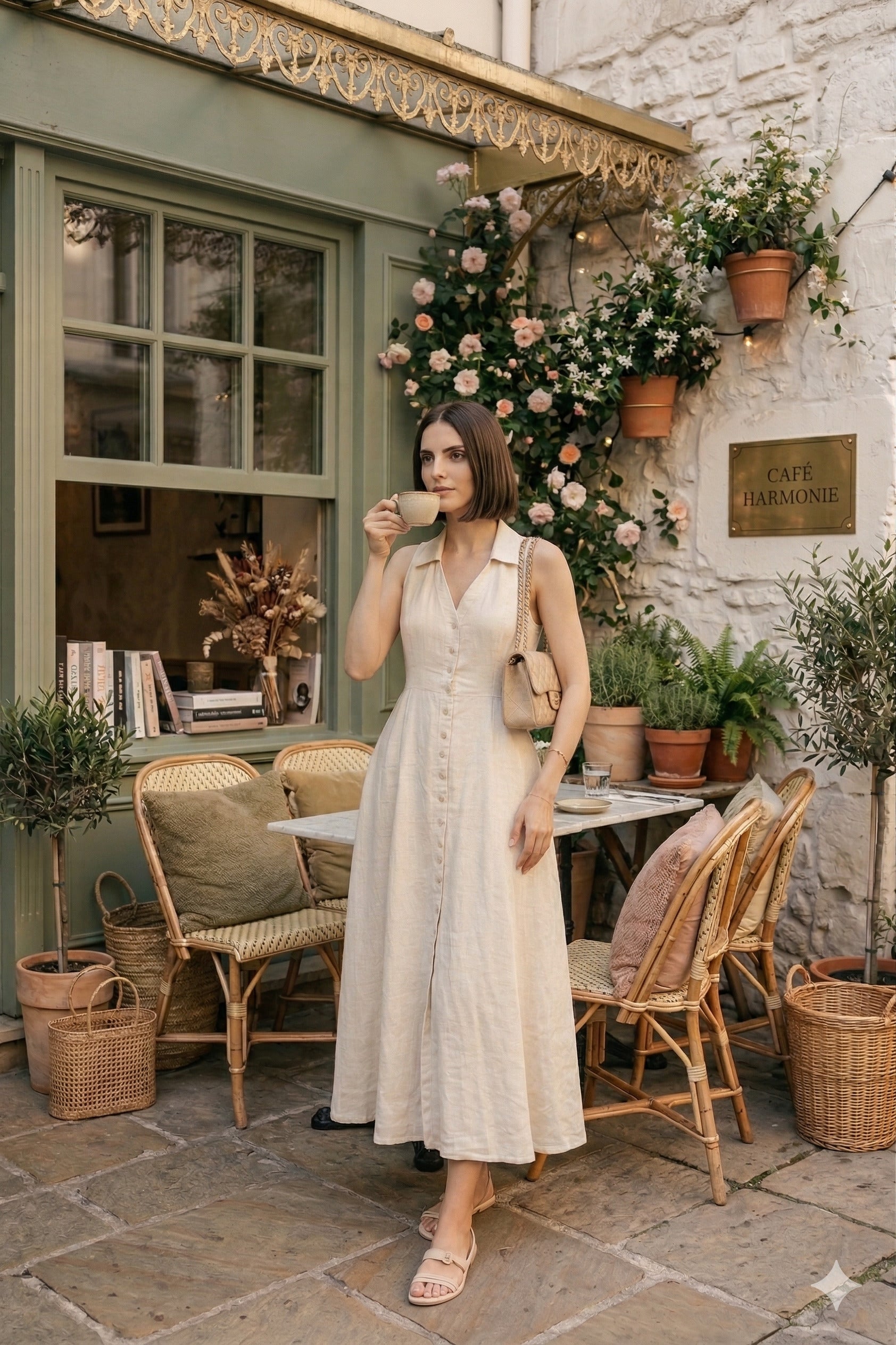 Ivory Shirt style Long Dress