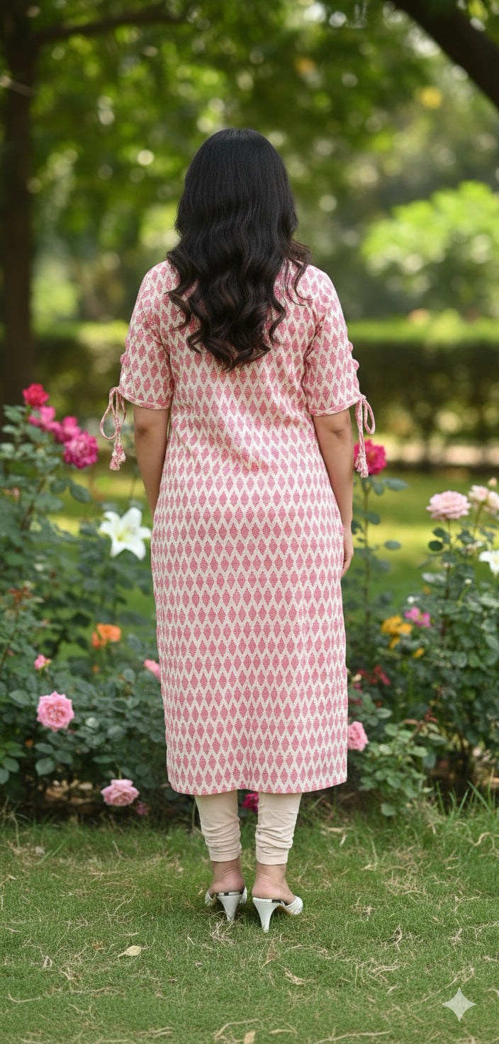 Pink Marigold Cotton Kurta