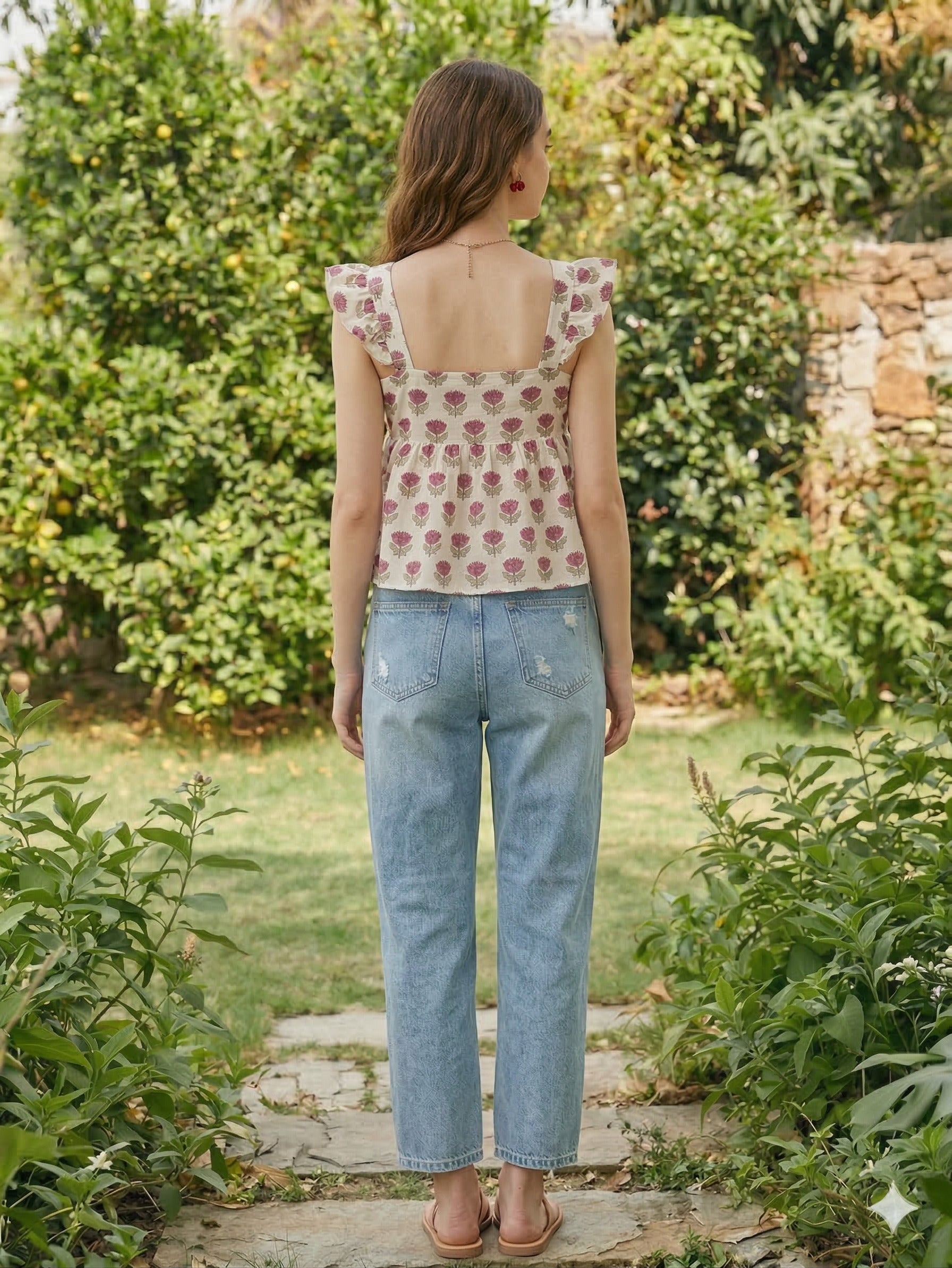 Floral Block Print Top