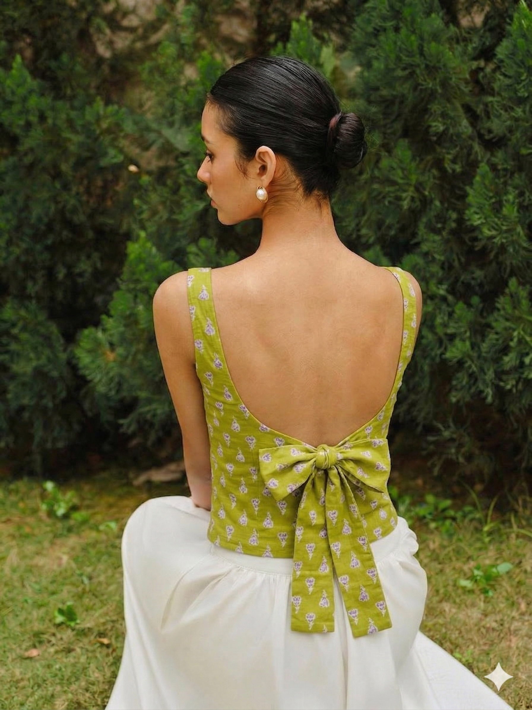 Green Bloom Babe Top