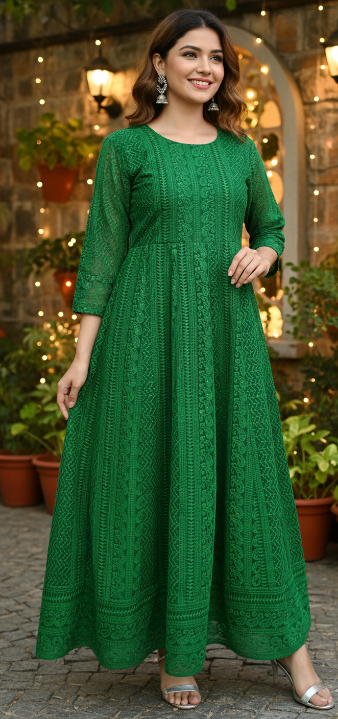 Emerald Glow Grace Anarkali