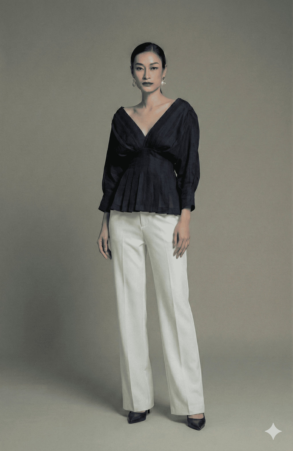 Midnight Fit & Flare Peplum Top