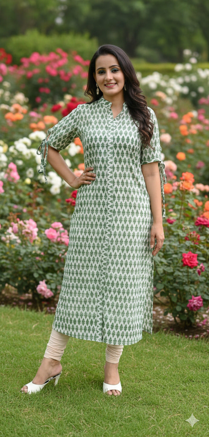 Green Prakriti Straight cotton Kurta