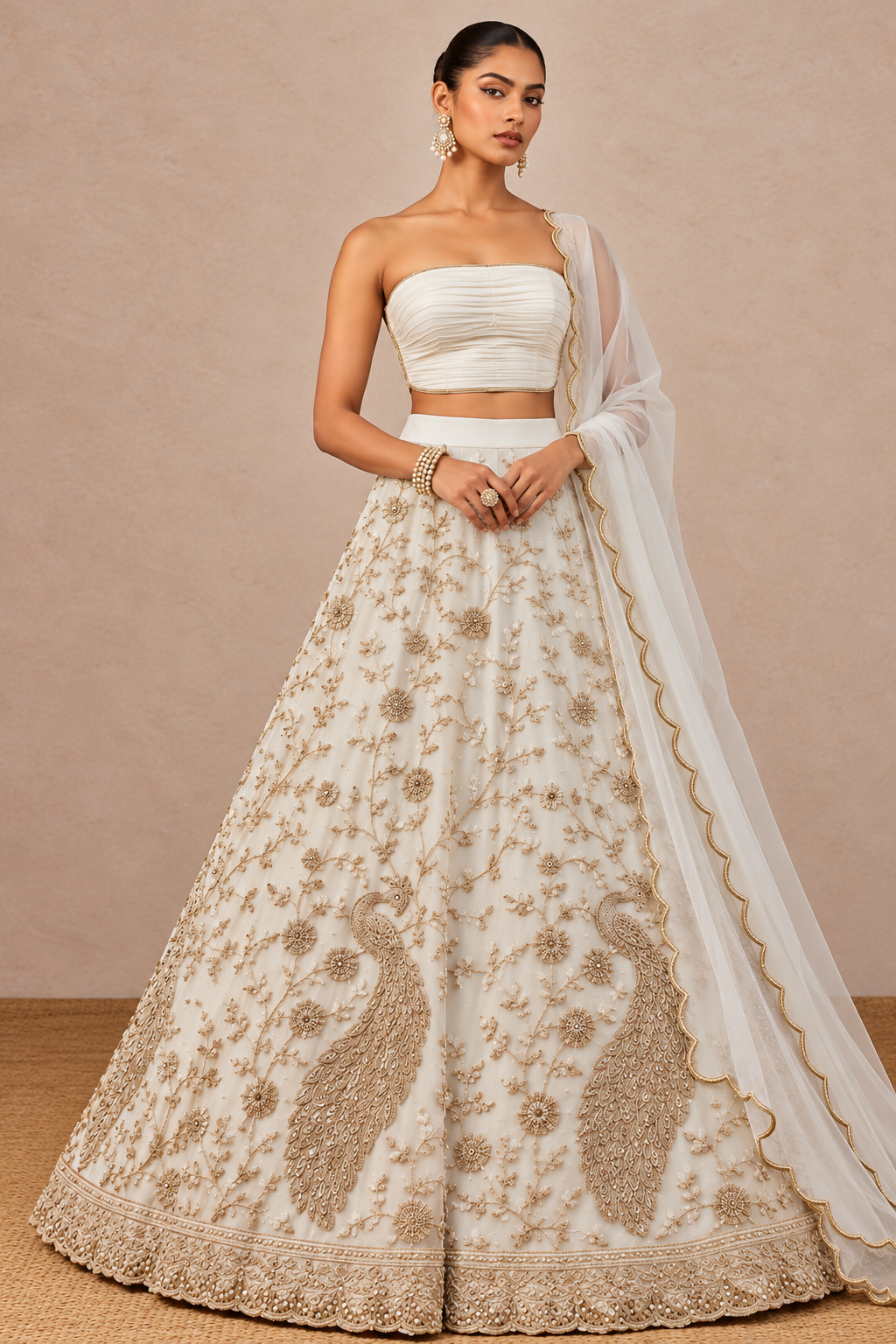 The Ivory Peacock Royal Lehenga