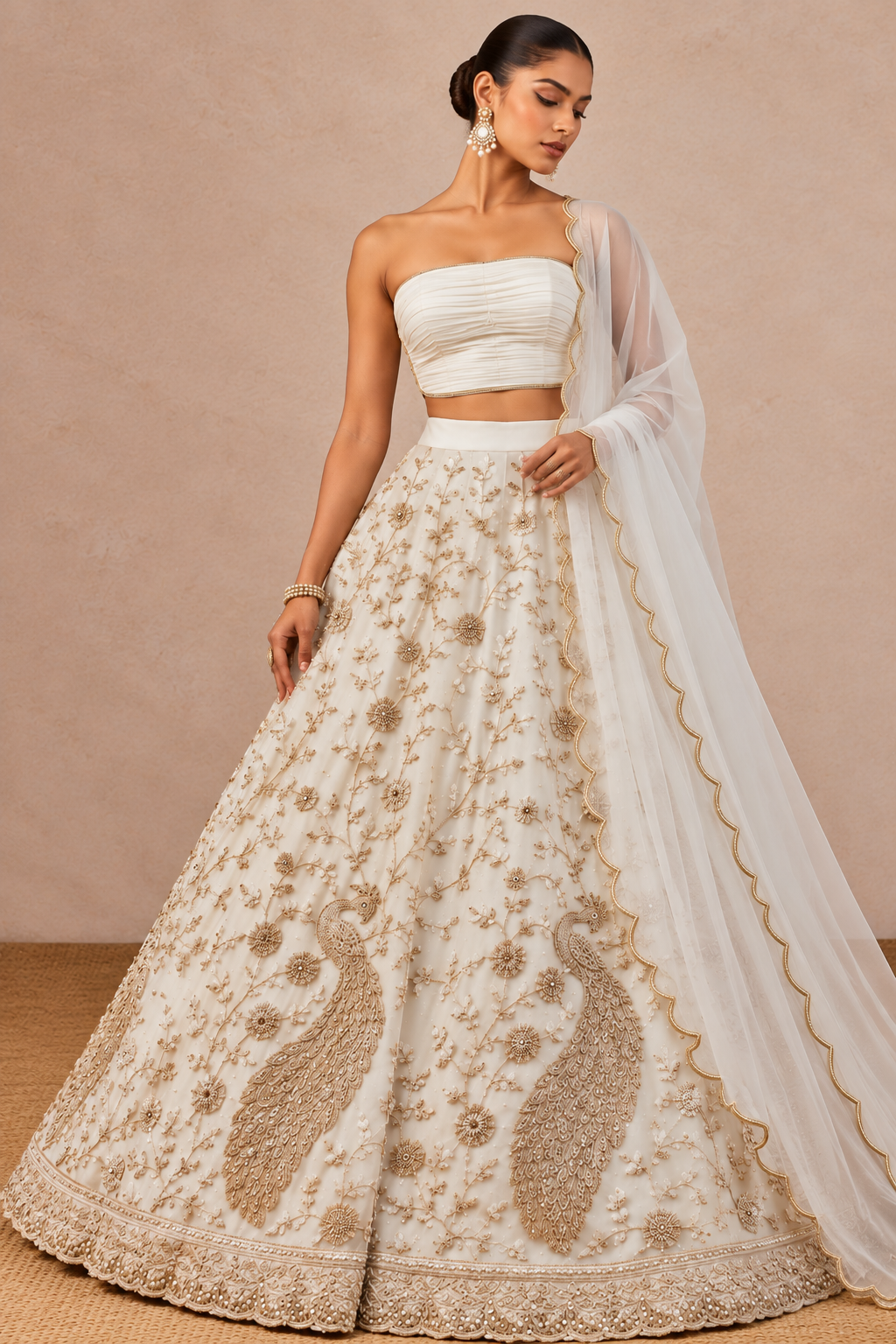 The Ivory Peacock Royal Lehenga