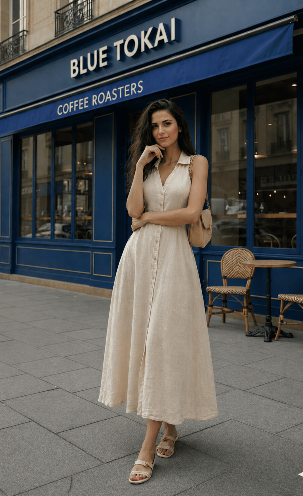 Ivory Shirt style Long Dress