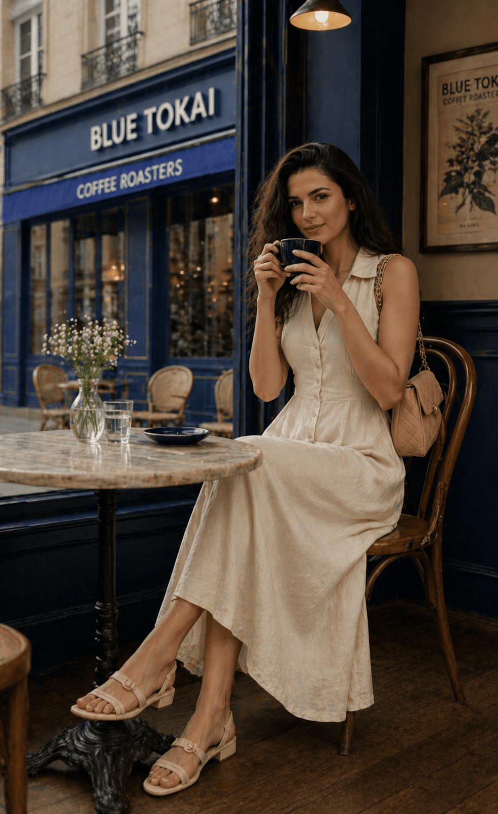 Ivory Shirt style Long Dress