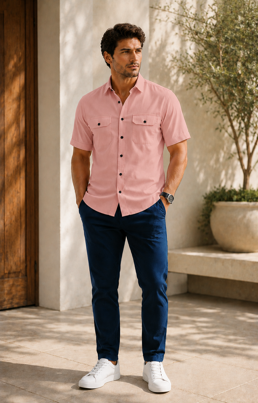 Soft Blush Twin Pocket Shirt
