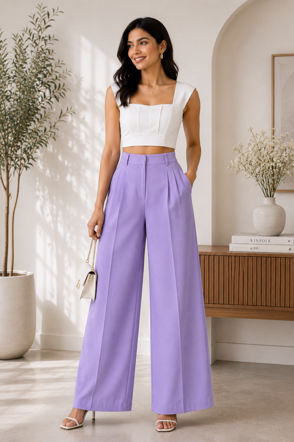 Lavender Mist Wide Leg Trousers