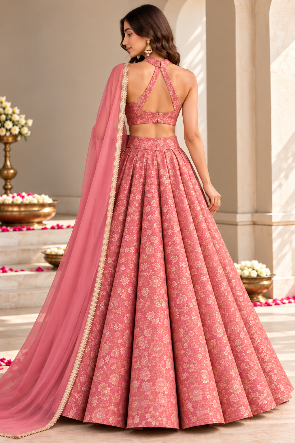 Rose Royale Floral Silk Lehenga