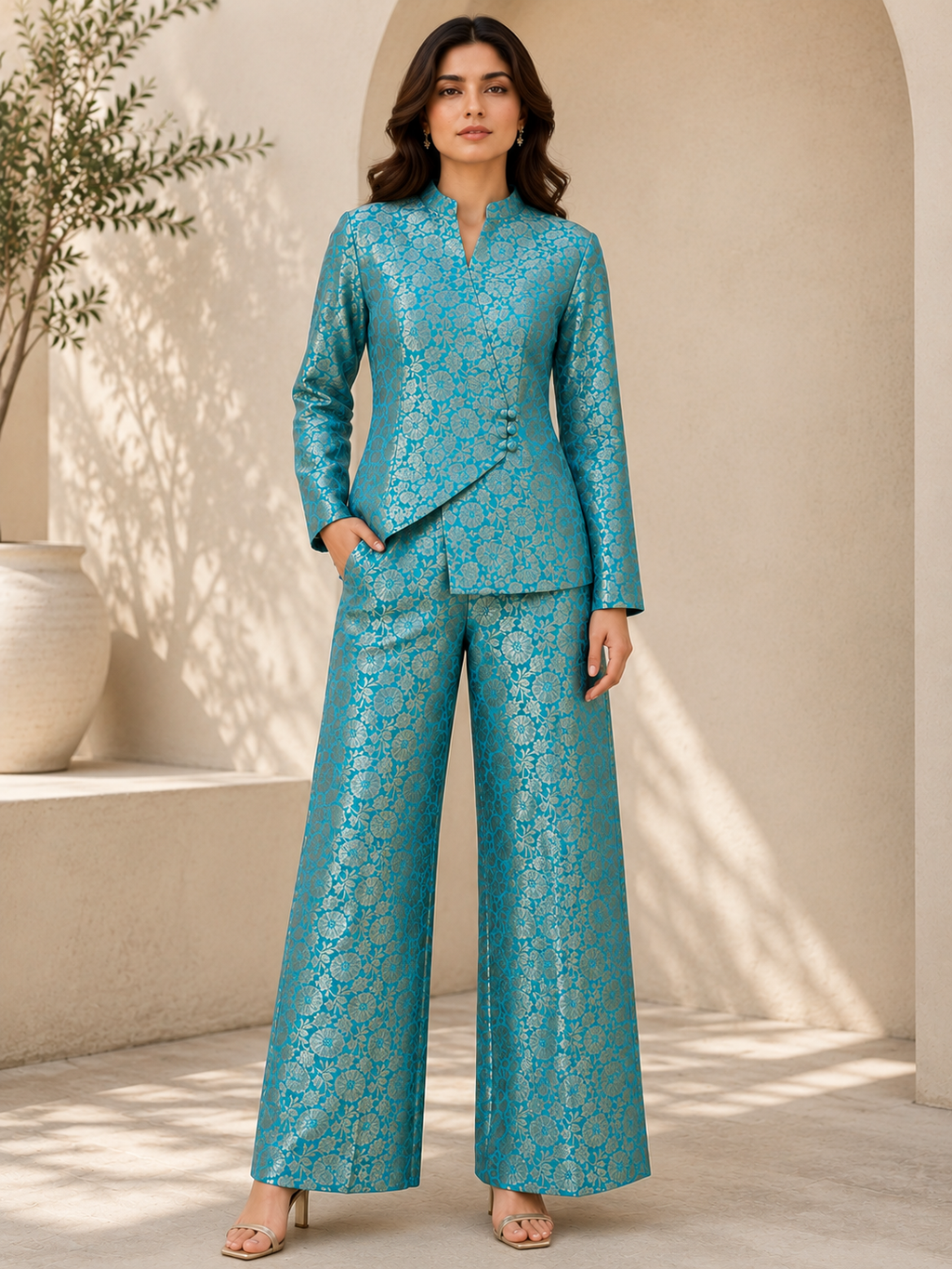 Teal Heritage Co-ord Set