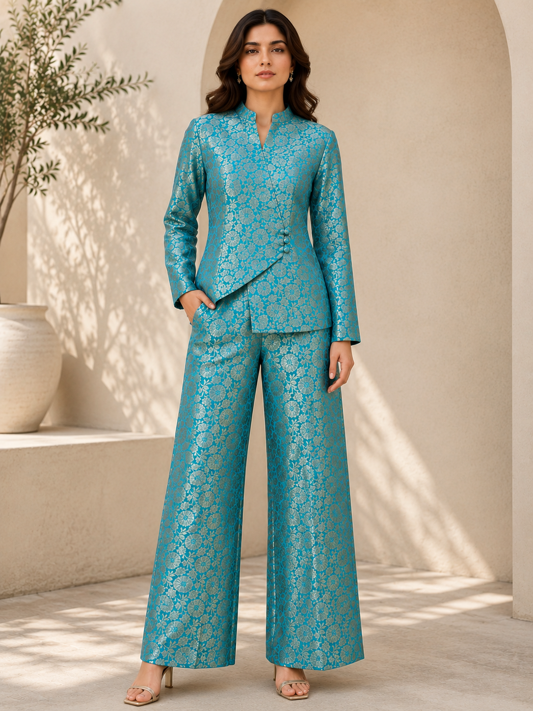 Teal Heritage Co-ord Set