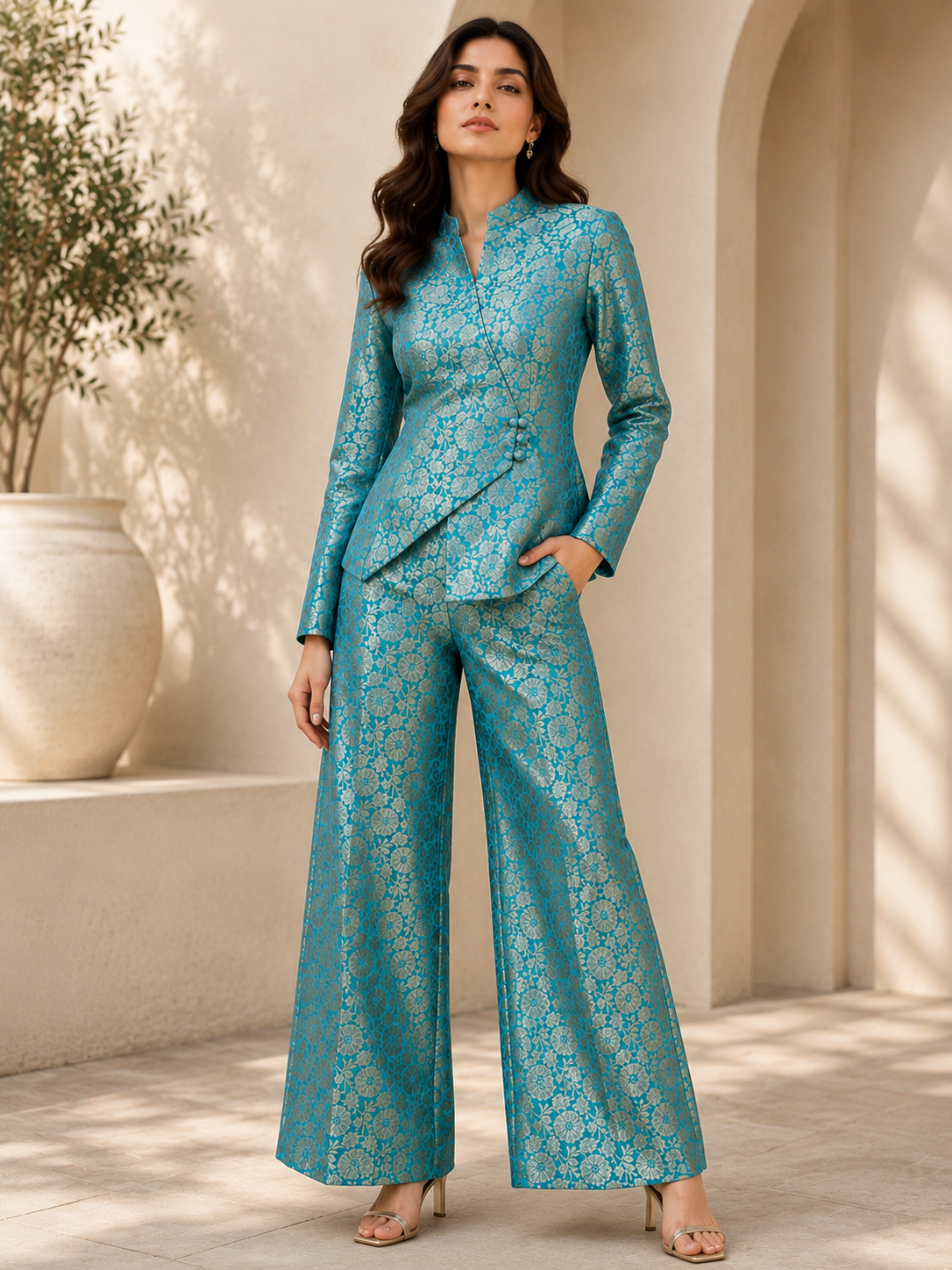 Teal Heritage Co-ord Set