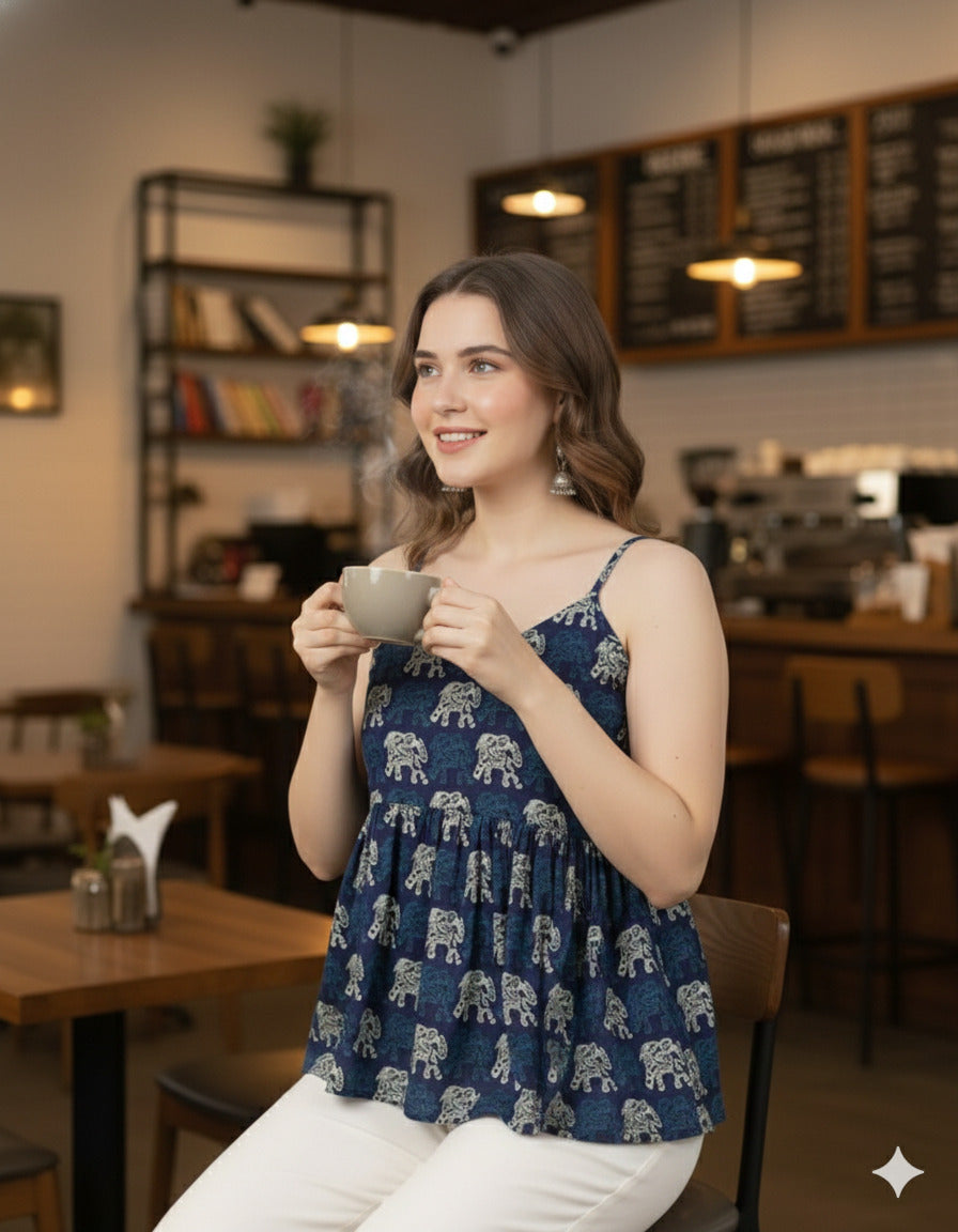 Indigo Charm Top