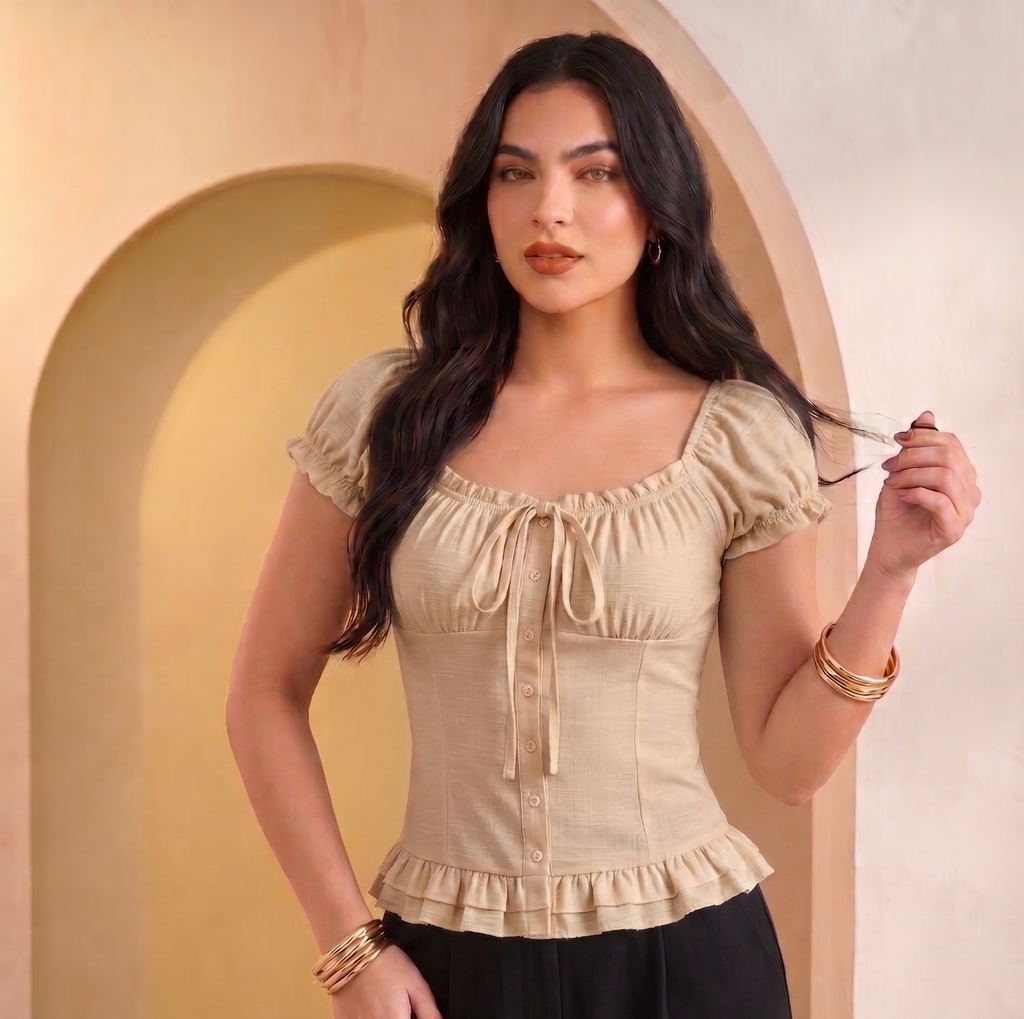 Soft Beige Romance corset Top