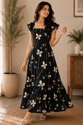 Black Bloom Maxi Dress