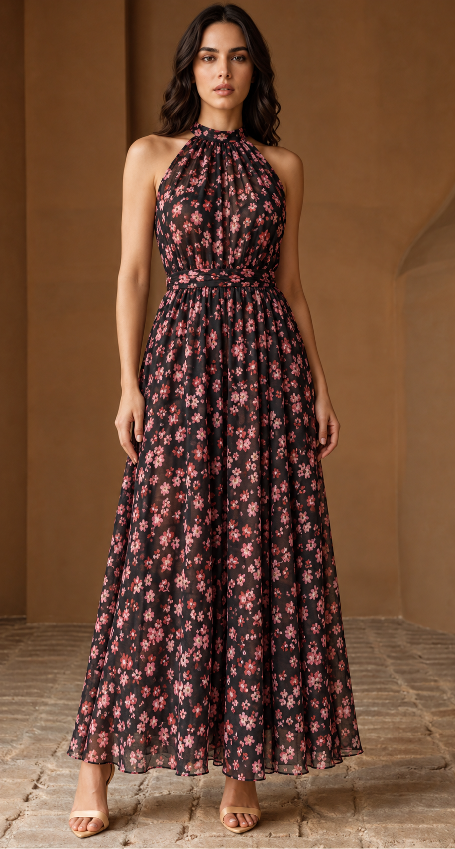 Midnight Blossom Maxi Dress