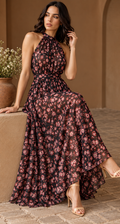 Midnight Blossom Maxi Dress