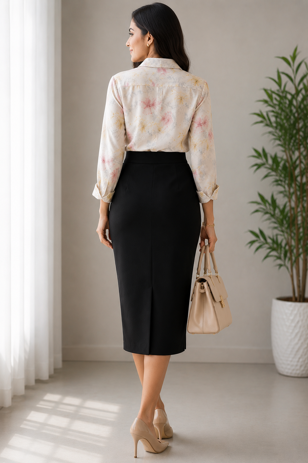 Black Luxe Midi Skirt
