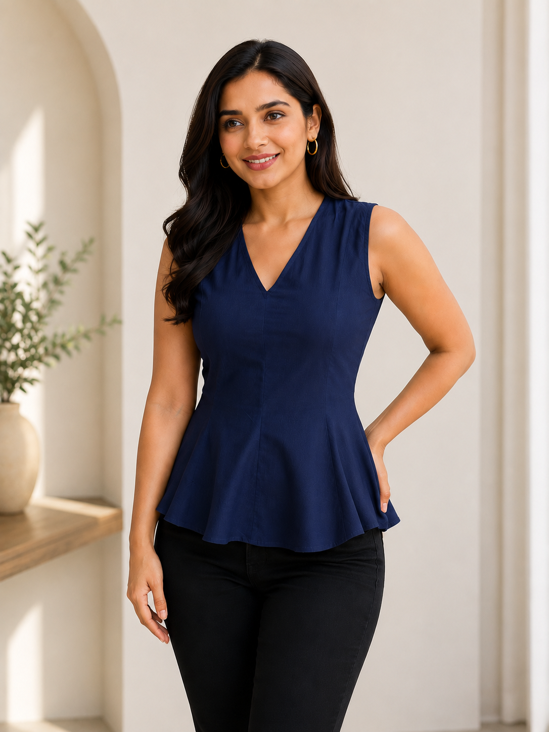 Royal Breeze Peplum Top