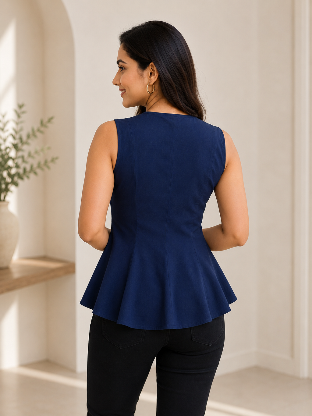 Royal Breeze Peplum Top
