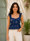 Indigo Breeze Peplum Top