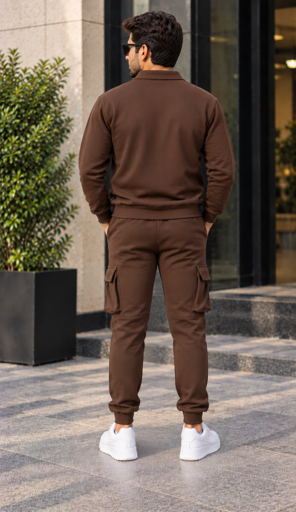 Cocoa Luxe Brown Zip-Up Co-ord Set