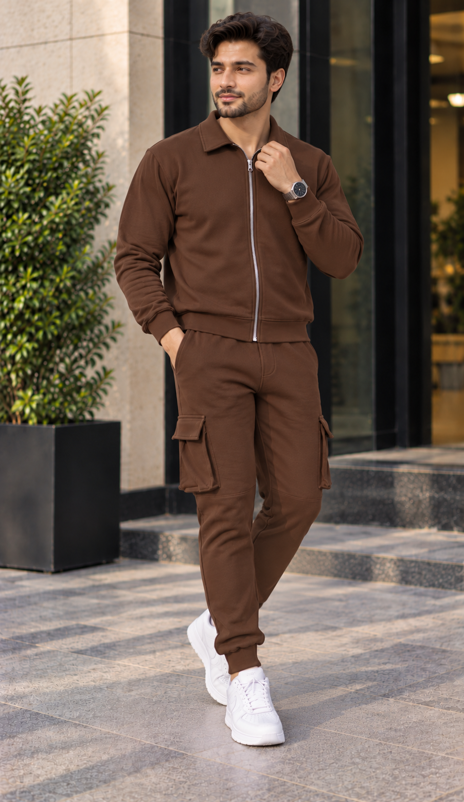 Chocolate Luxe Cargo Co-Ord Set