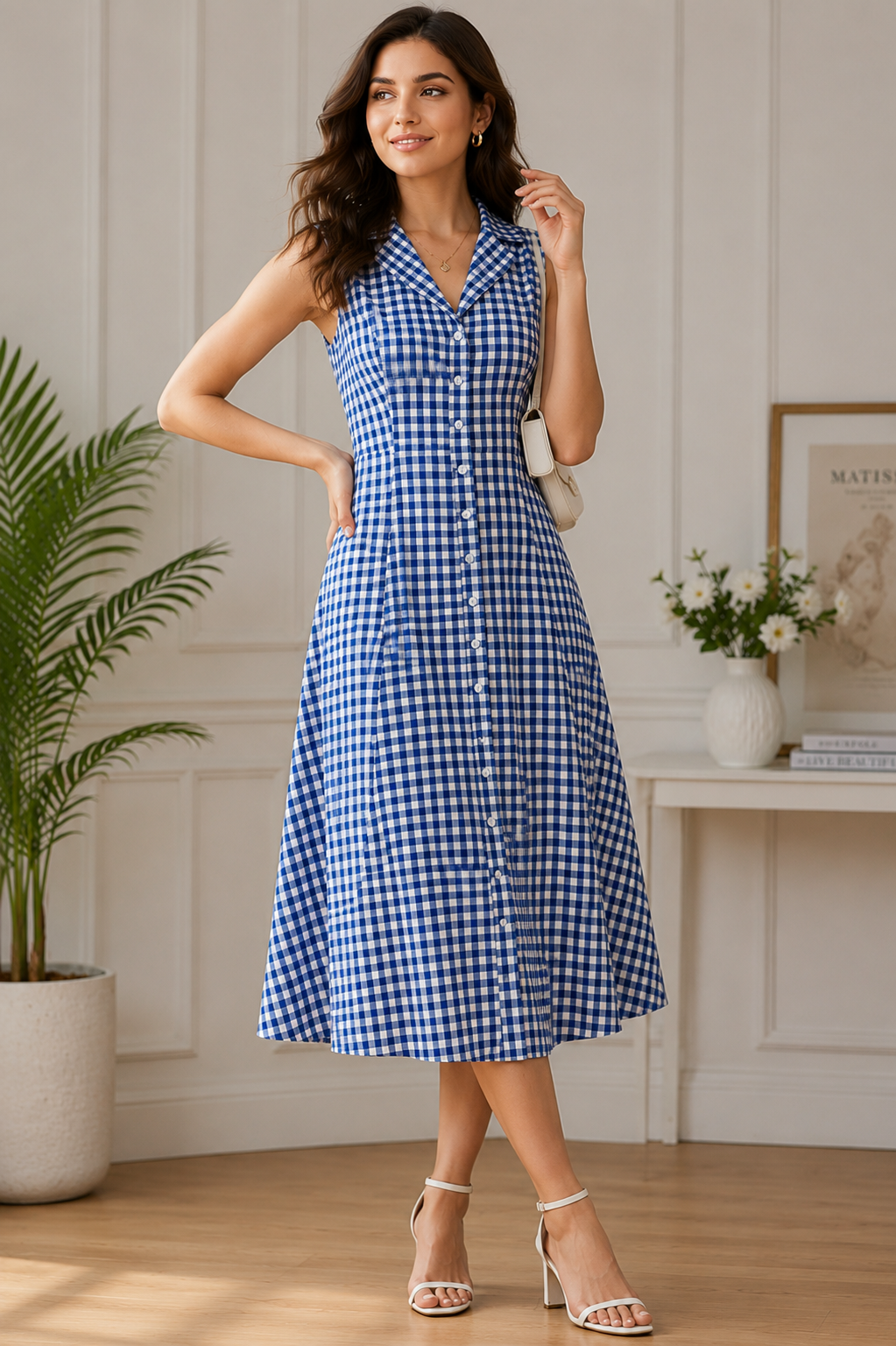 Ocean Mist Gingham Dress