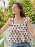 Floral Block Print Top