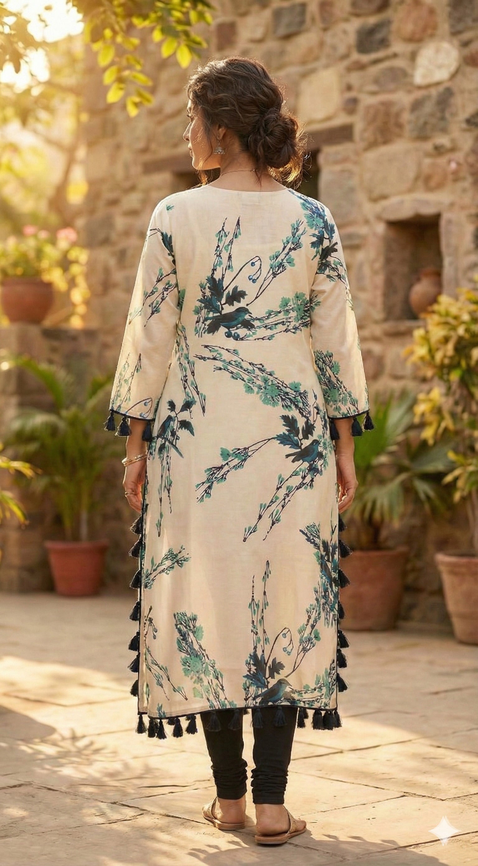 Ivory Garden Printed Kurta