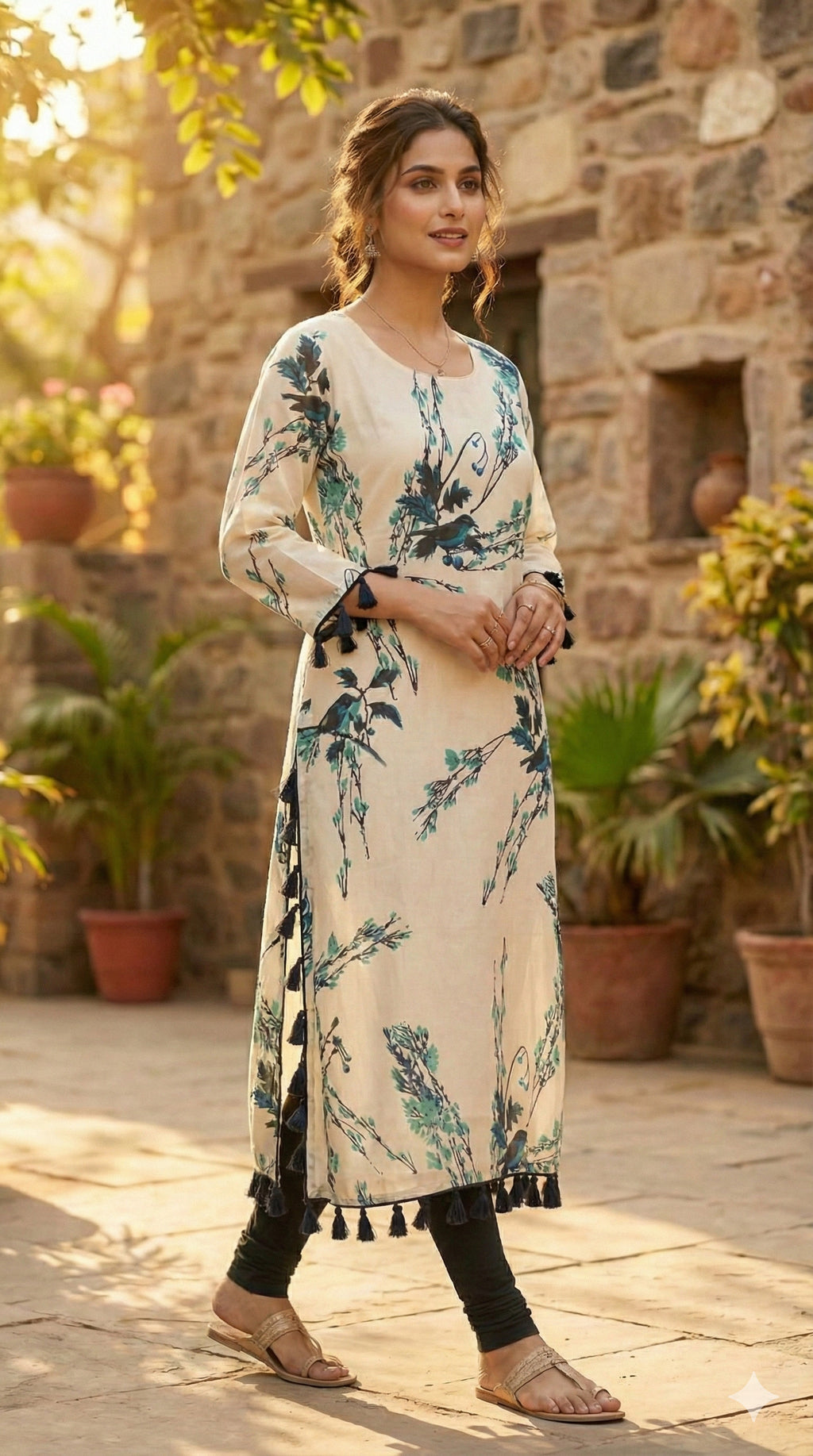 Ivory Garden Printed Kurta