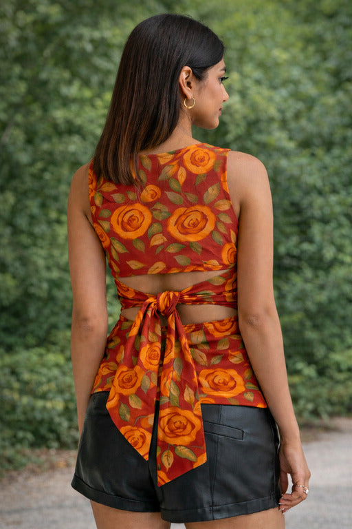 Rose Tie-Up Top
