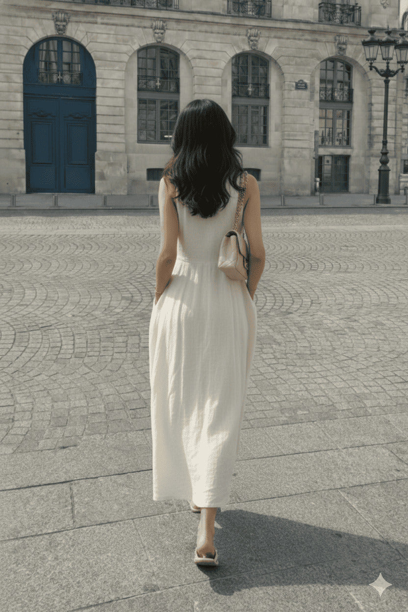 Ivory Shirt style Long Dress