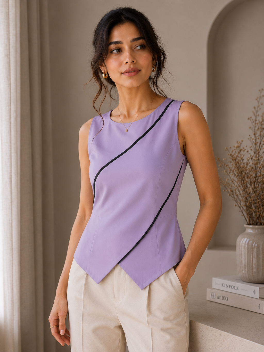 Lilac Contour Panel Top